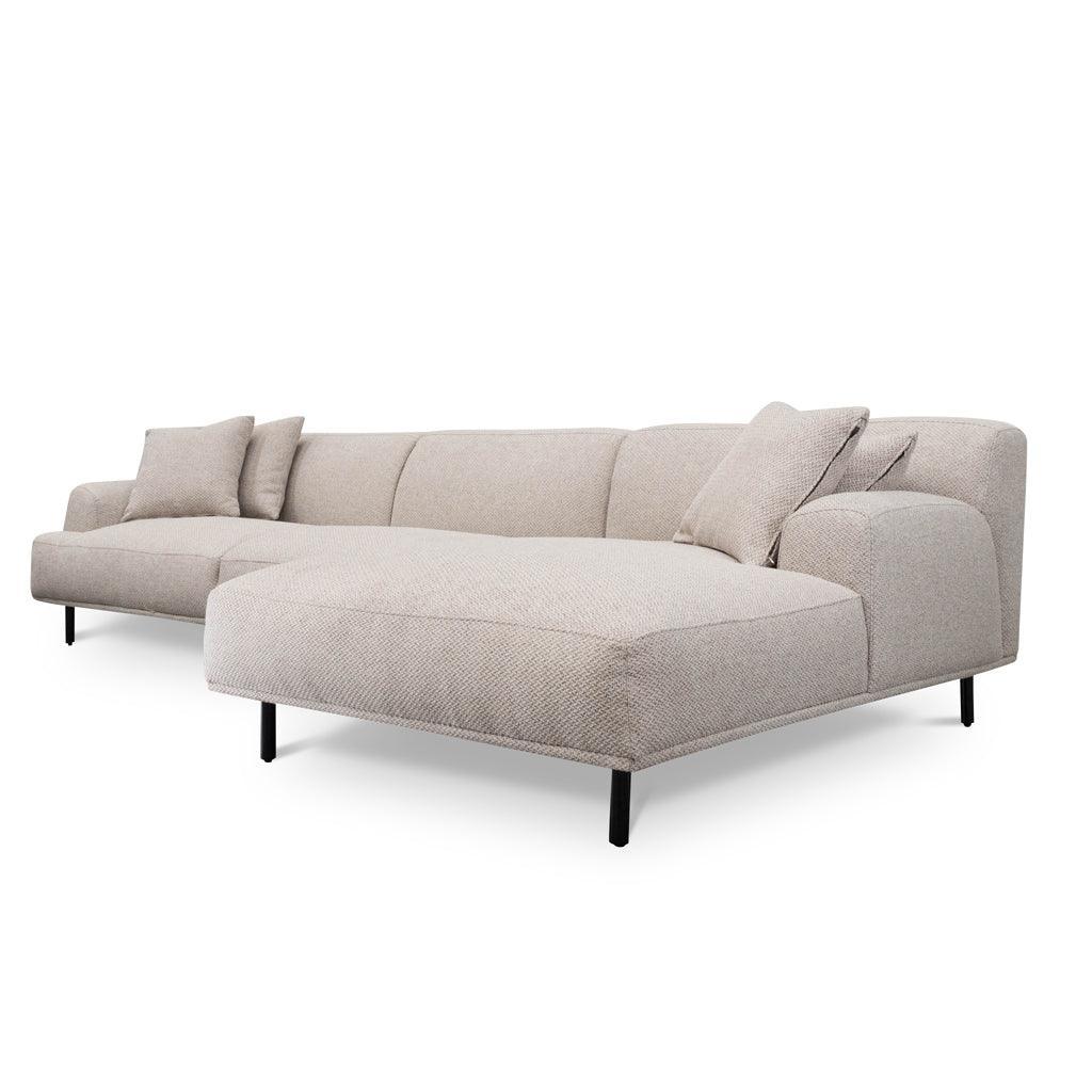 LC8838-CA 3 Seater Right Chaise Fabric Sofa - Sterling Sand - Furniture Castle