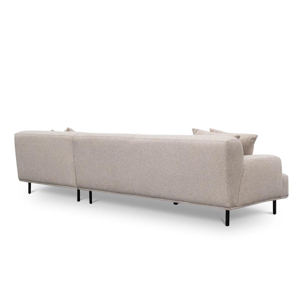 LC8838-CA 3 Seater Right Chaise Fabric Sofa - Sterling Sand - Furniture Castle