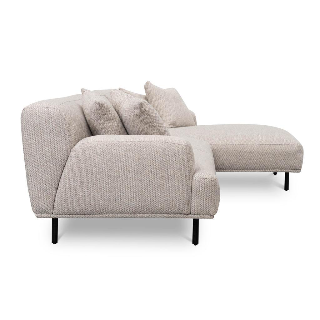 LC8838-CA 3 Seater Right Chaise Fabric Sofa - Sterling Sand - Furniture Castle