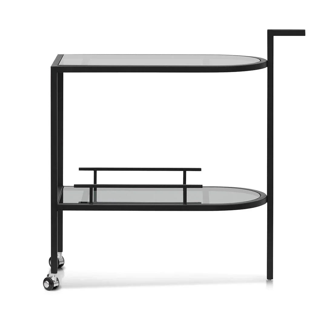 Litt Bar Cart - Mirror and Black - Furniture Castle