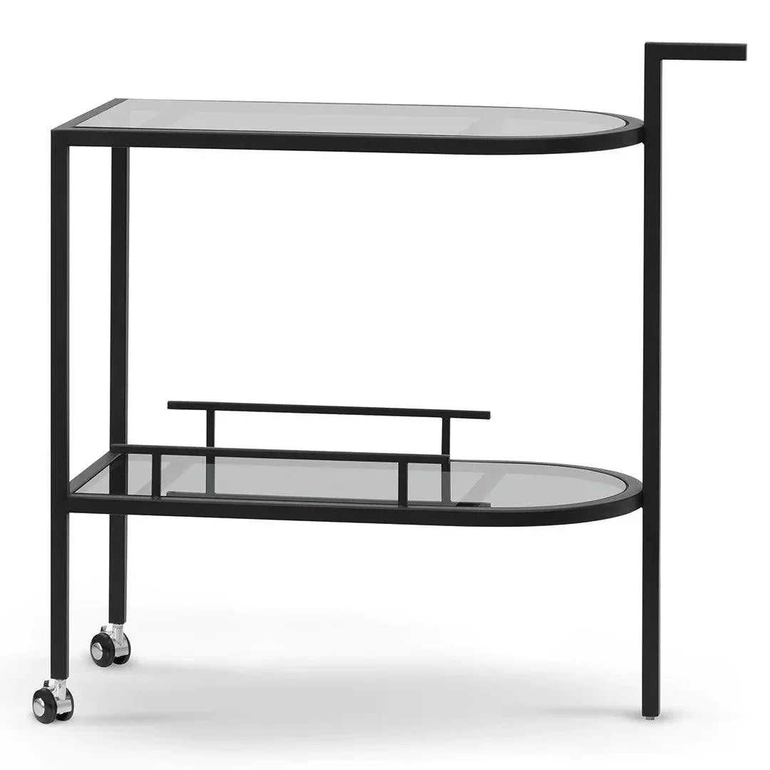 Litt Bar Cart - Mirror and Black - Furniture Castle