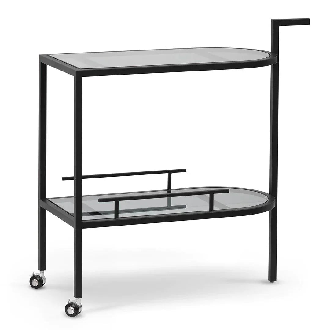 Litt Bar Cart - Mirror and Black - Furniture Castle