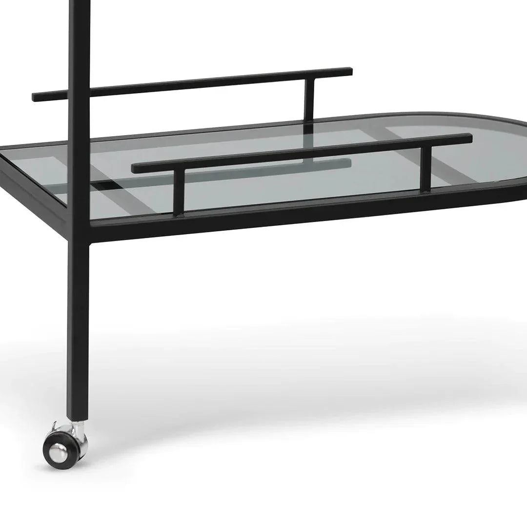 Litt Bar Cart - Mirror and Black - Furniture Castle