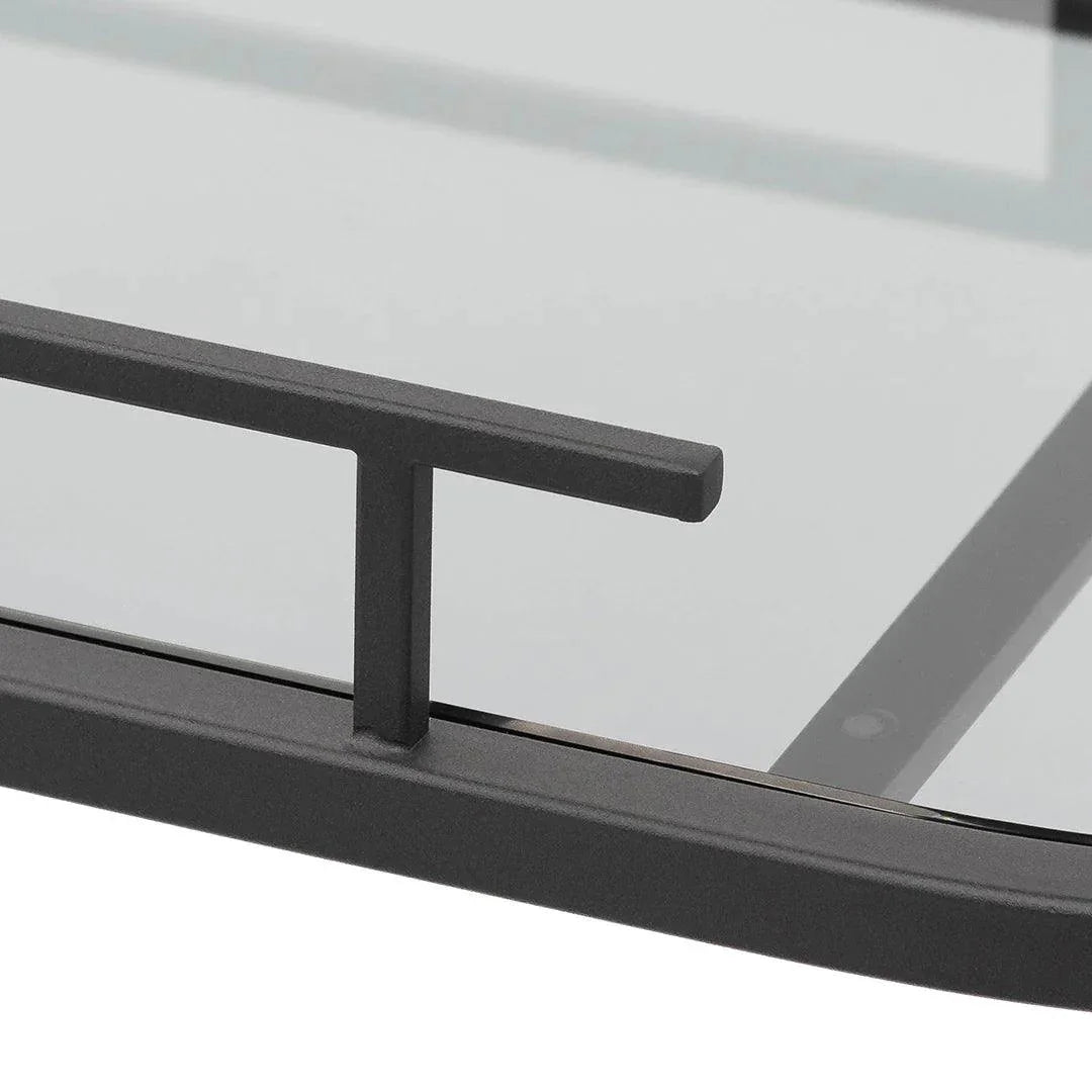 Litt Bar Cart - Mirror and Black - Furniture Castle
