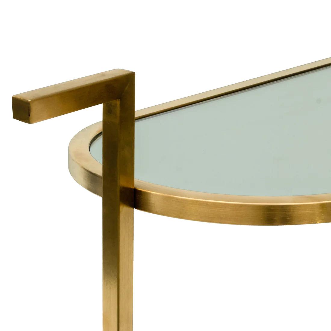 Litt Bar Cart - Mirror and Gold Base - Furniture Castle
