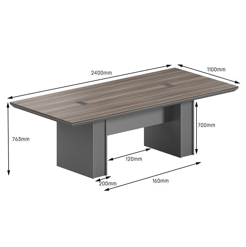 MADDOK Boardroom Table 2.4M - Chocolate & Charcoal Grey - Furniture Castle