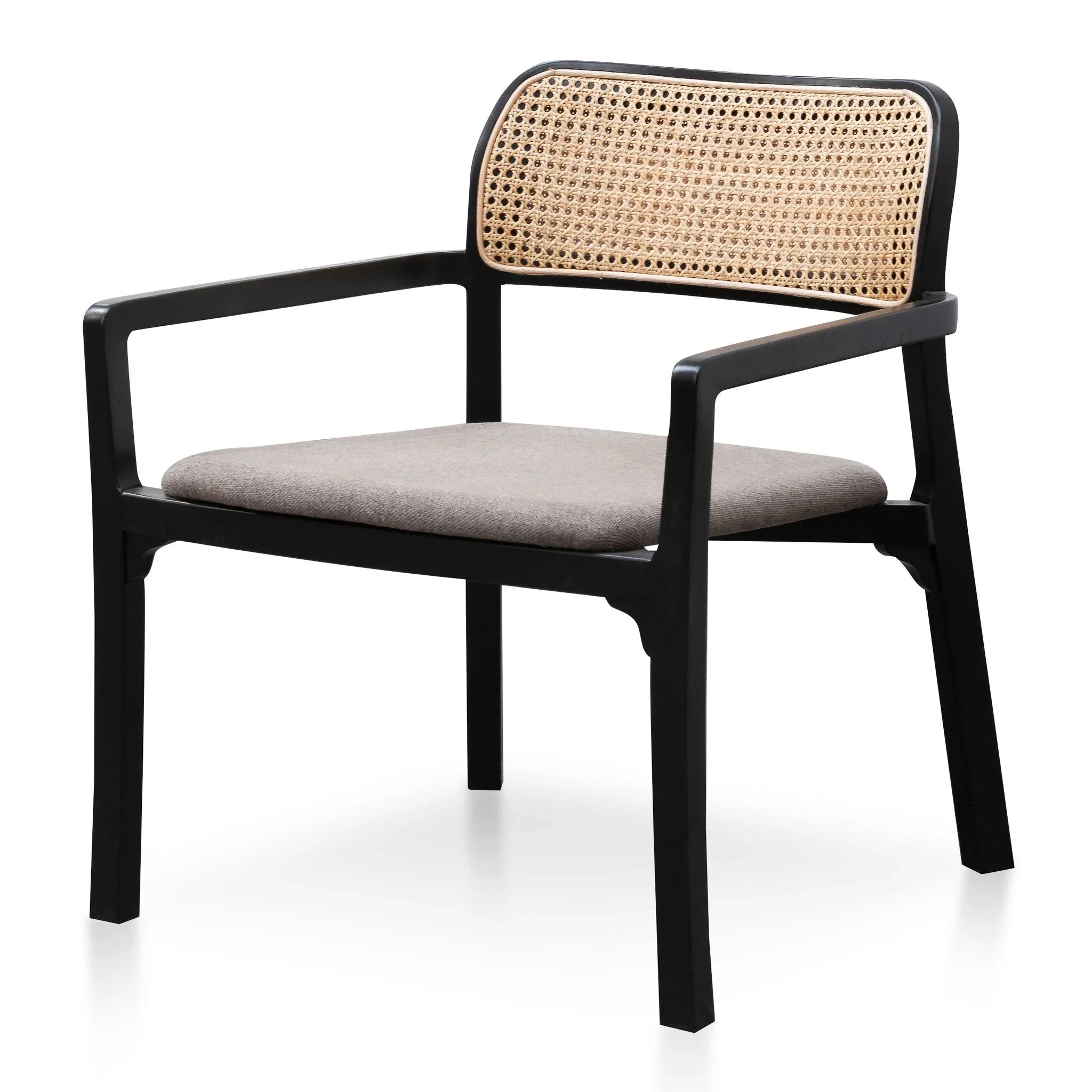 FC Fabric Armchair - Caramel Grey with Black Legs