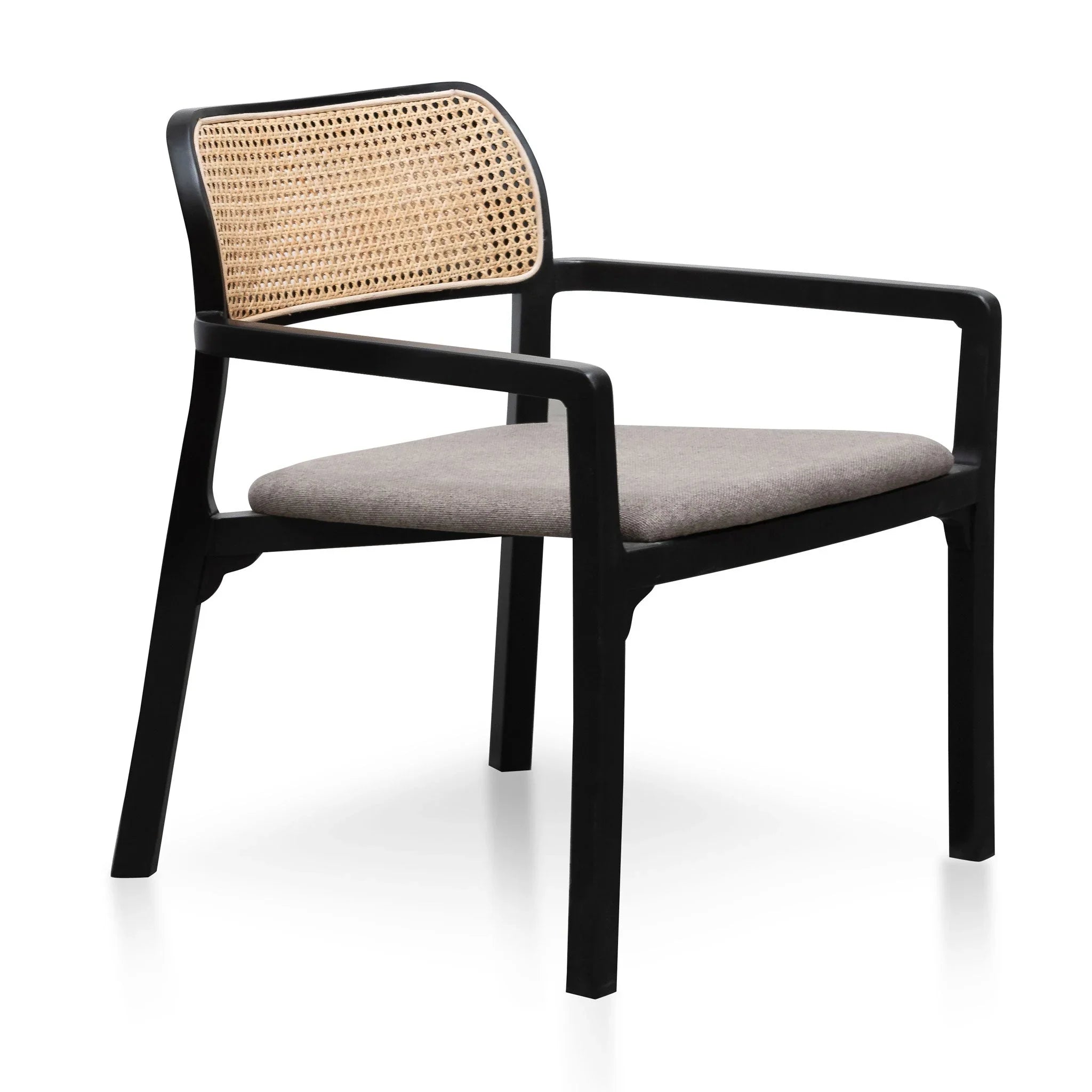 FC Fabric Armchair - Caramel Grey with Black Legs