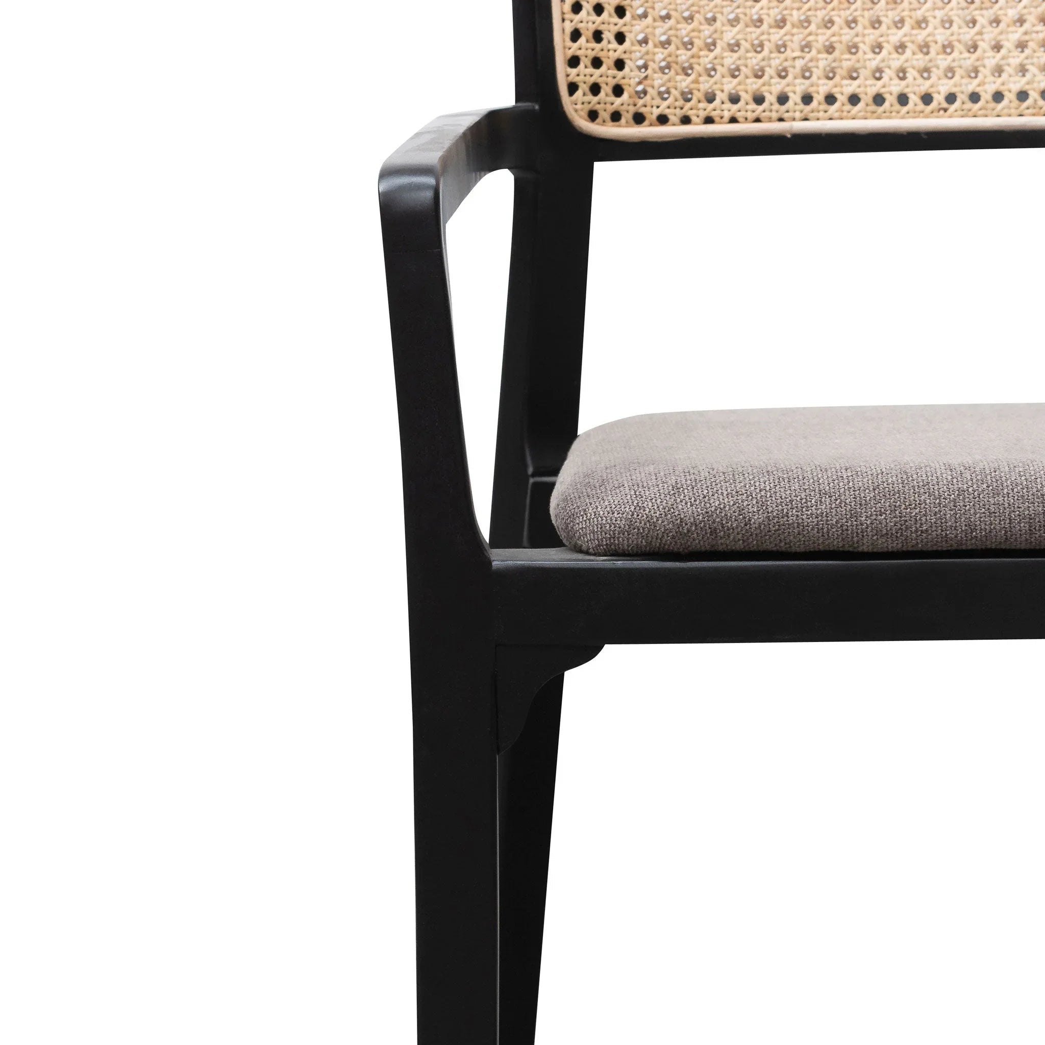 FC Fabric Armchair - Caramel Grey with Black Legs
