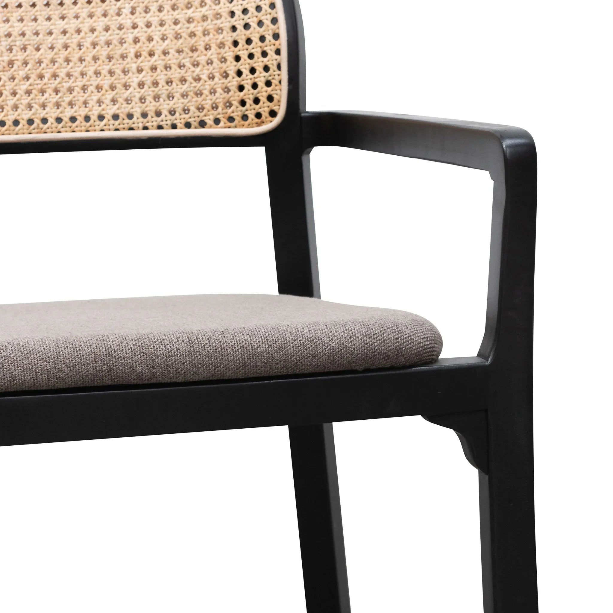 FC Fabric Armchair - Caramel Grey with Black Legs