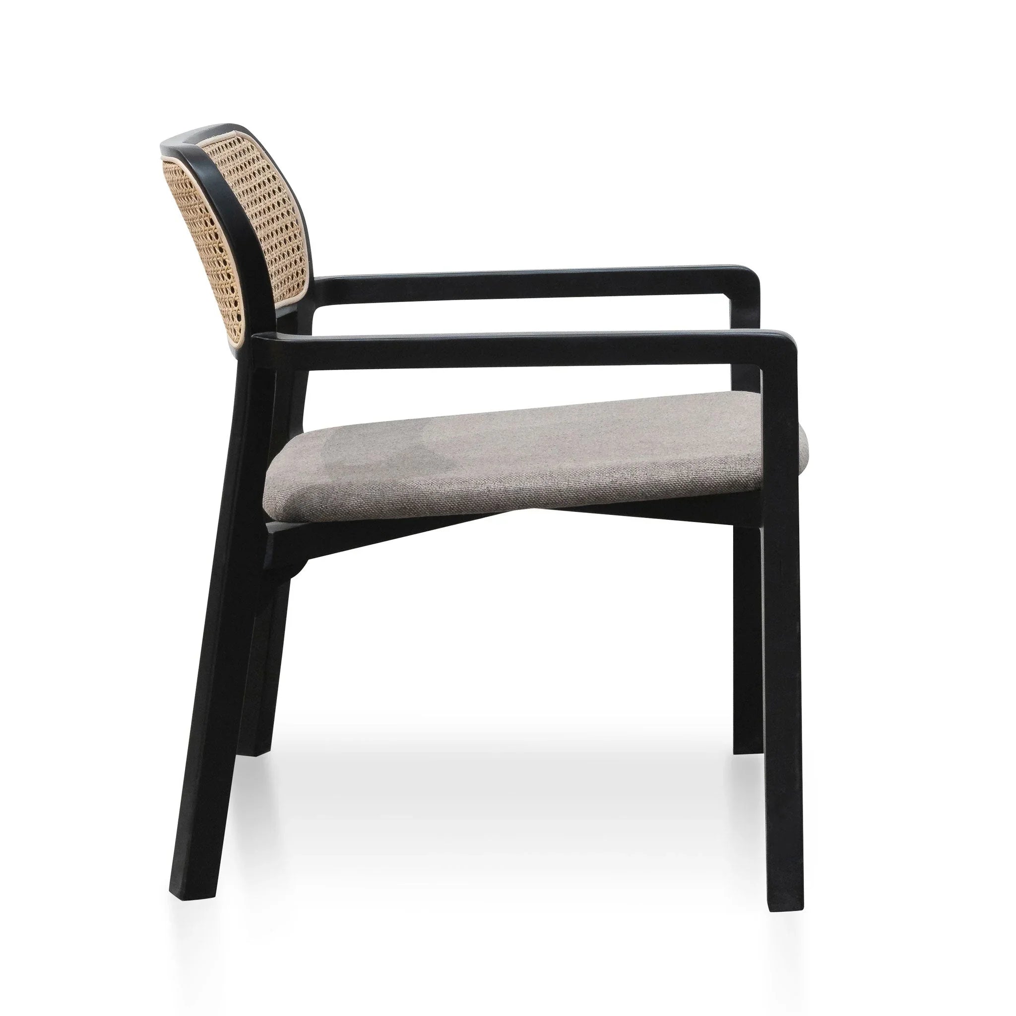 FC Fabric Armchair - Caramel Grey with Black Legs
