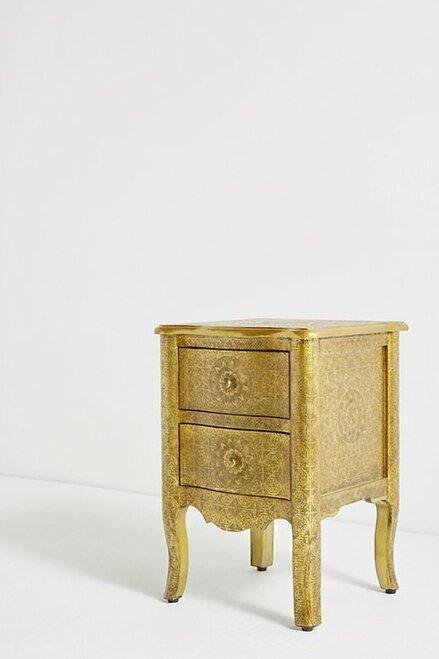 Majestic Brass Bedside - Brass - Furniture Castle