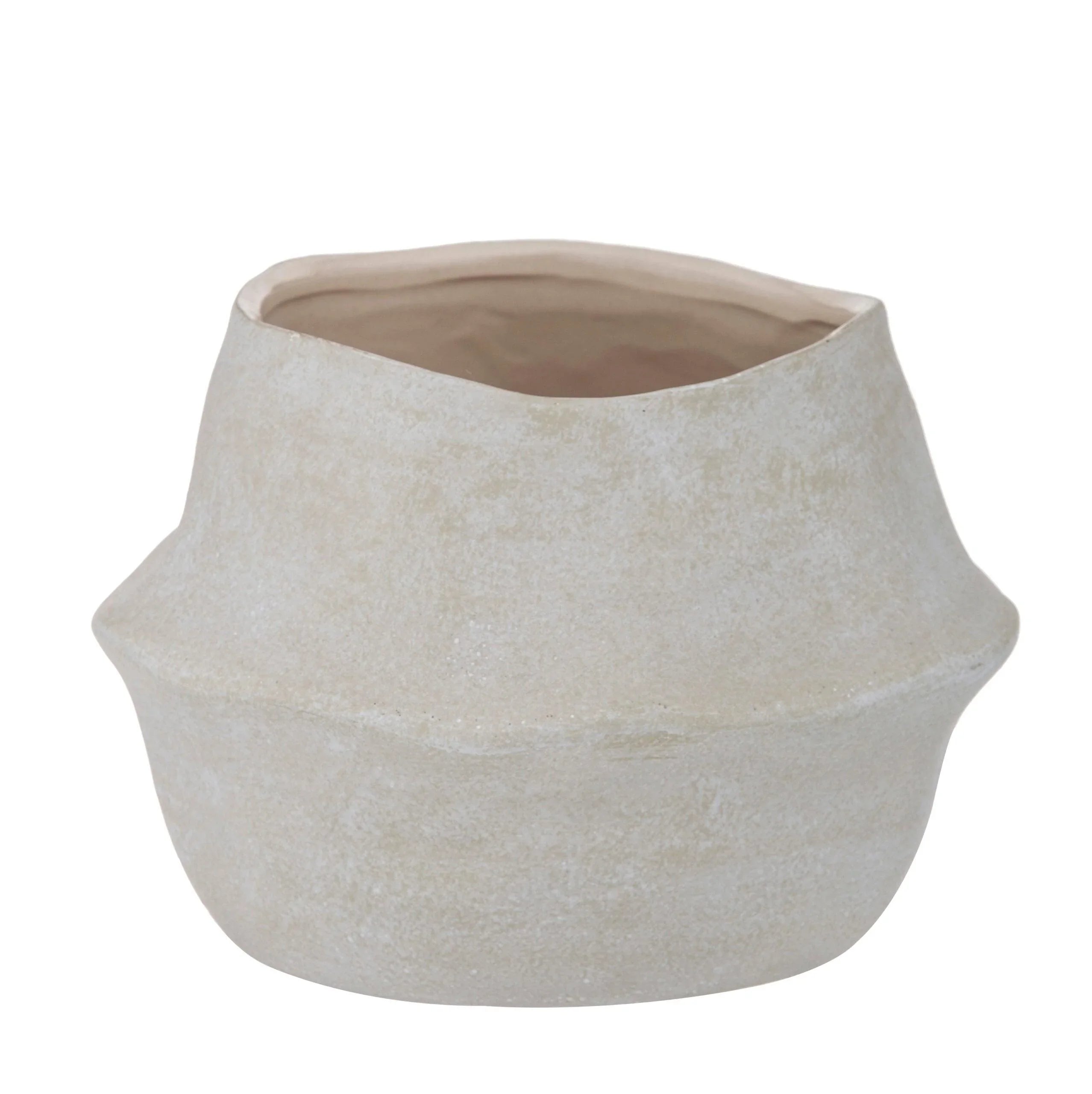Maliah Pot Cream 22x22x15cm - Furniture Castle