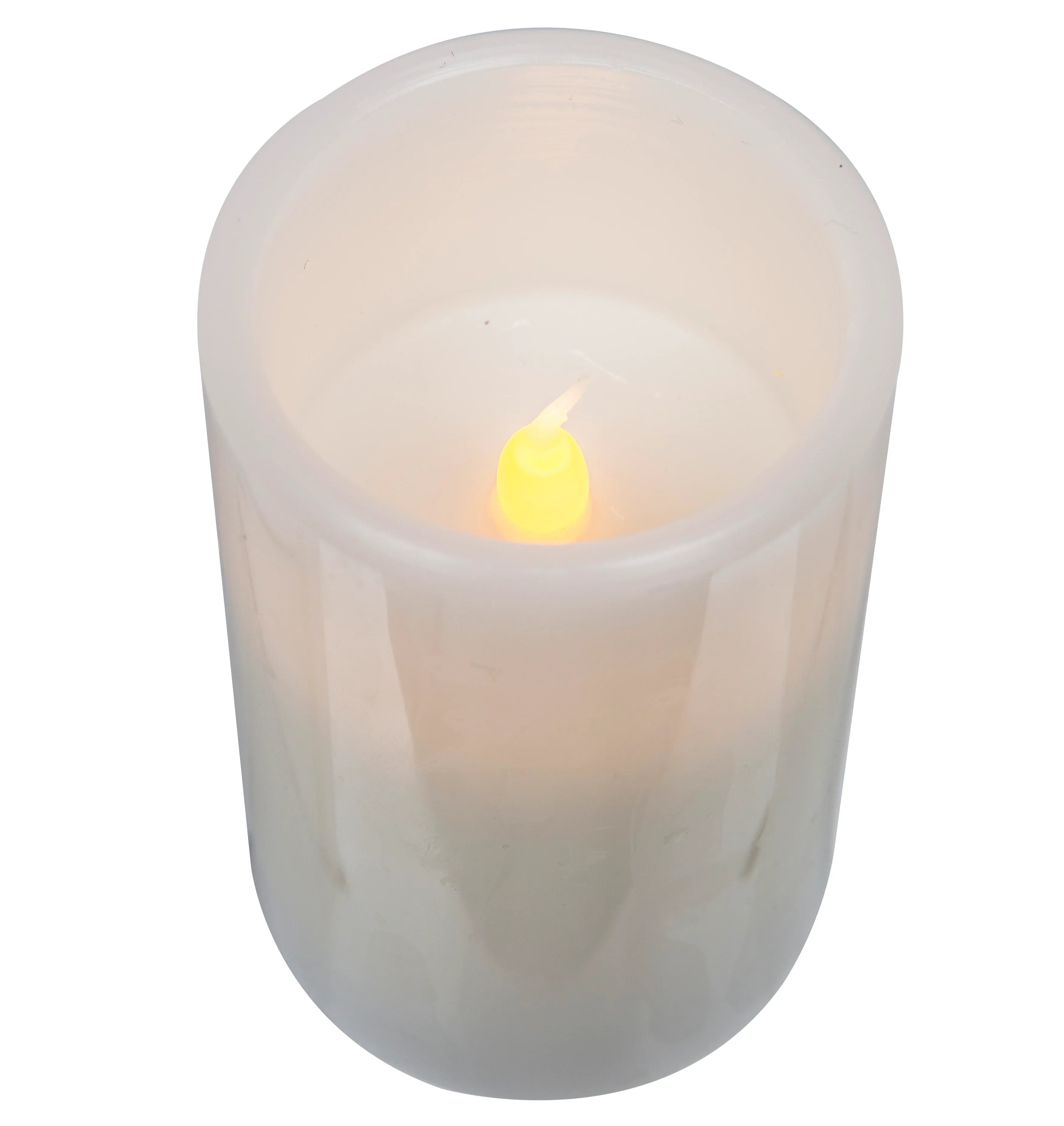 Emporium Tall Pillar LED Candles 2pcs Set White 7.5x7.5x15cm