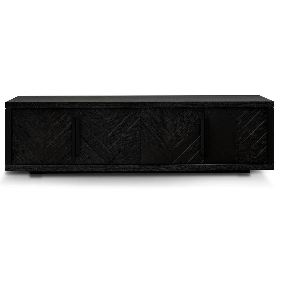 Mani 1.8m Entertainment TV Unit - Textured Espresso Black - Furniture Castle