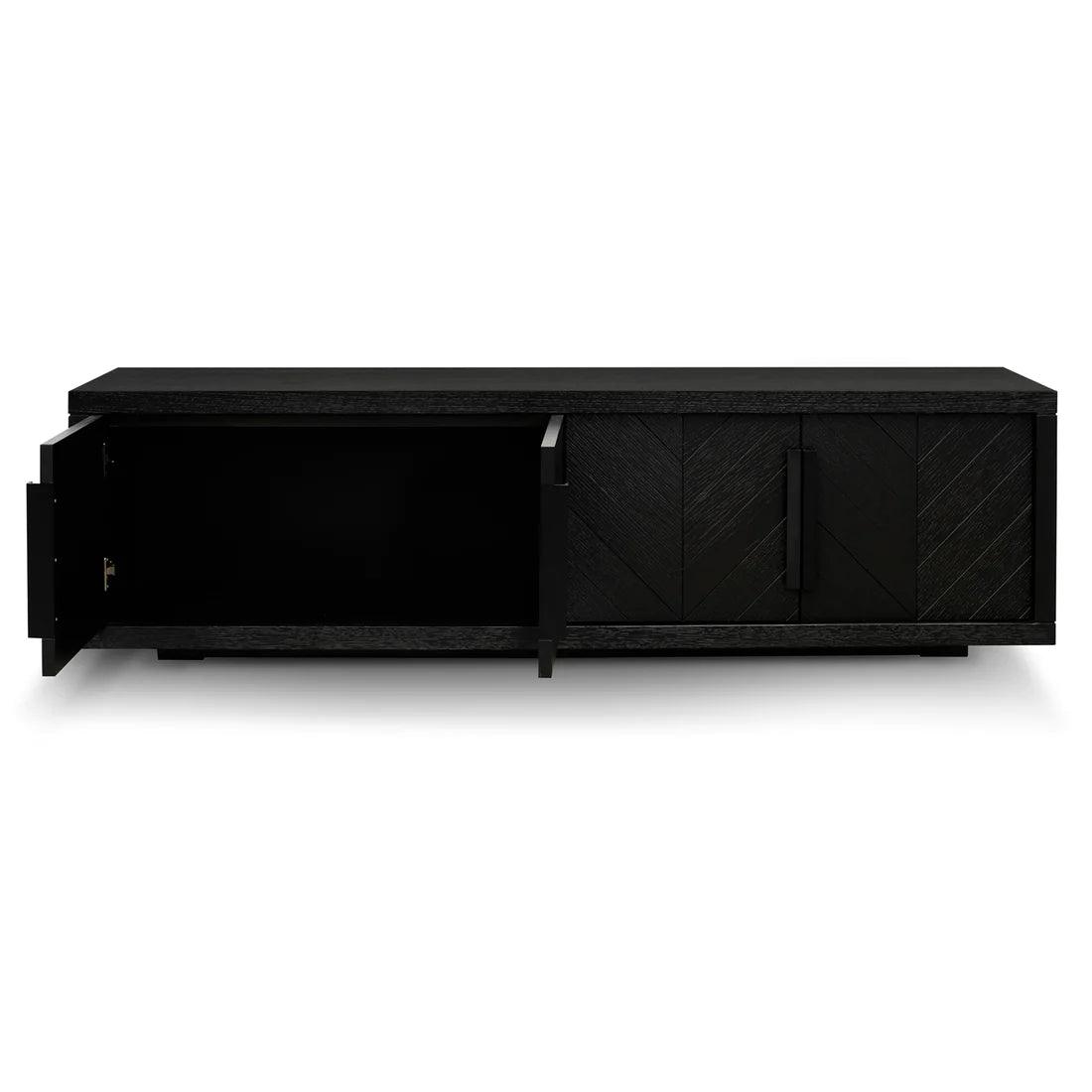 Mani 1.8m Entertainment TV Unit - Textured Espresso Black - Furniture Castle