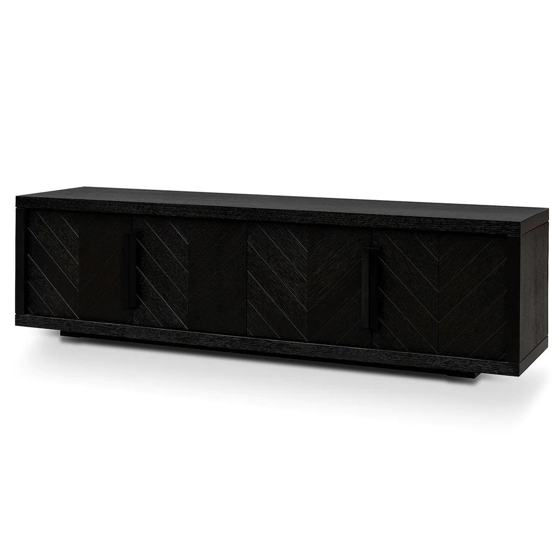 Mani 1.8m Entertainment TV Unit - Textured Espresso Black - Furniture Castle