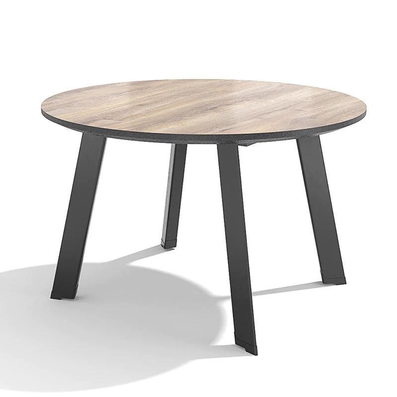 Marco Round Boardroom/ Dining Table 1.2M - Warm Oak & Black - Furniture Castle