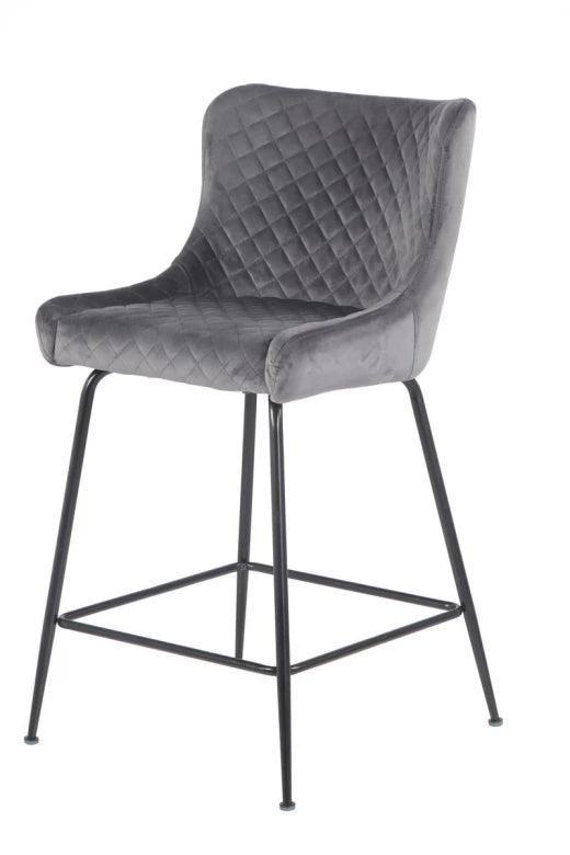 Mario Bar Stool Pebble Grey Set of 2 - Furniture Castle