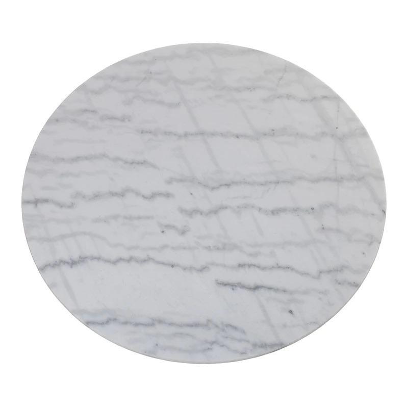 Marmor Marble Dining Table 110cm - White & Black - Furniture Castle