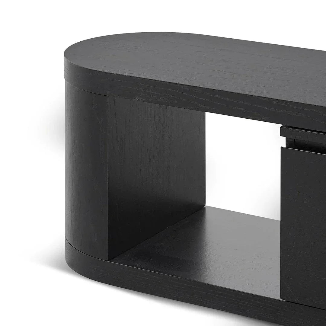 Mercei Expandable TV Entertainment Unit - Black - Furniture Castle