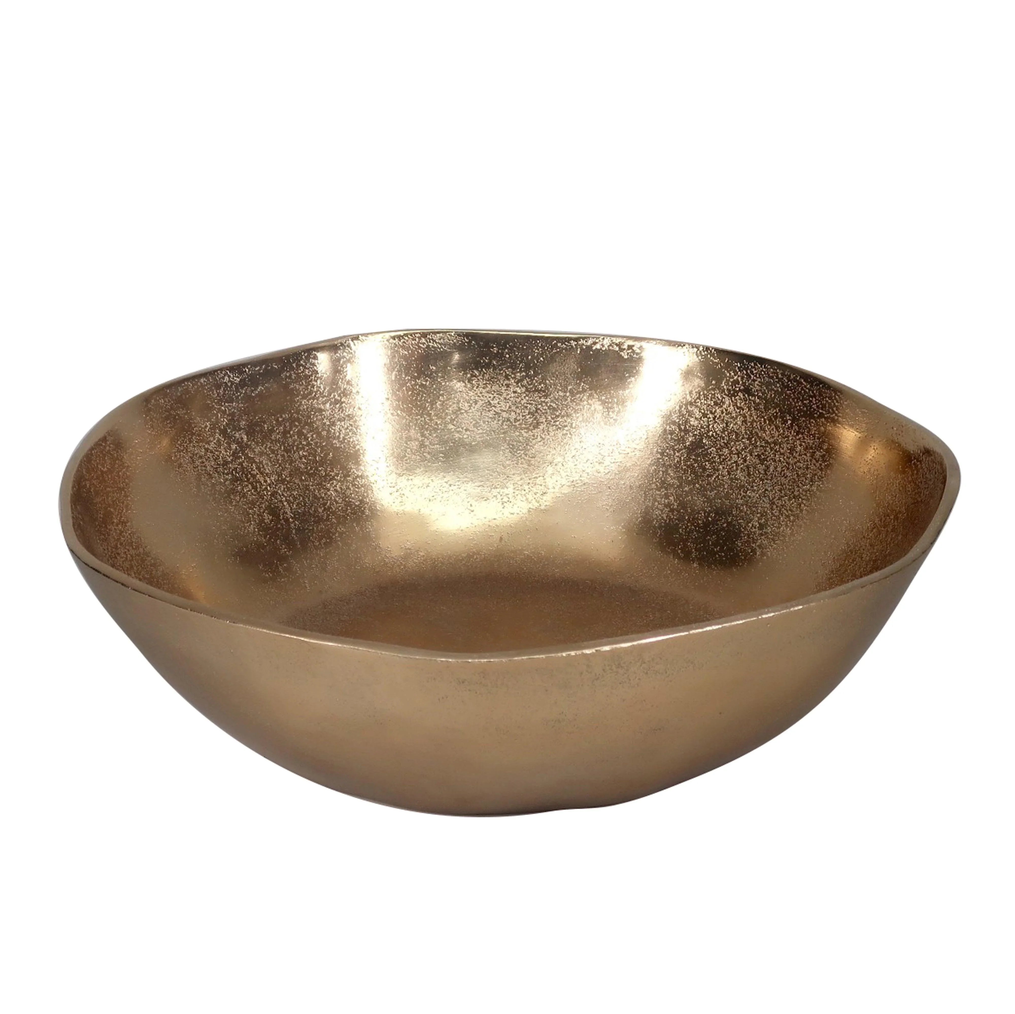 Metal Bowl Planter Gold 39x39x10.5cm - Furniture Castle