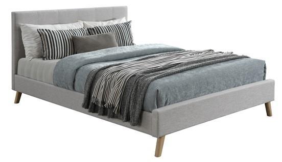 Mickleham Double Bed Seashell Grey - Furniture Castle