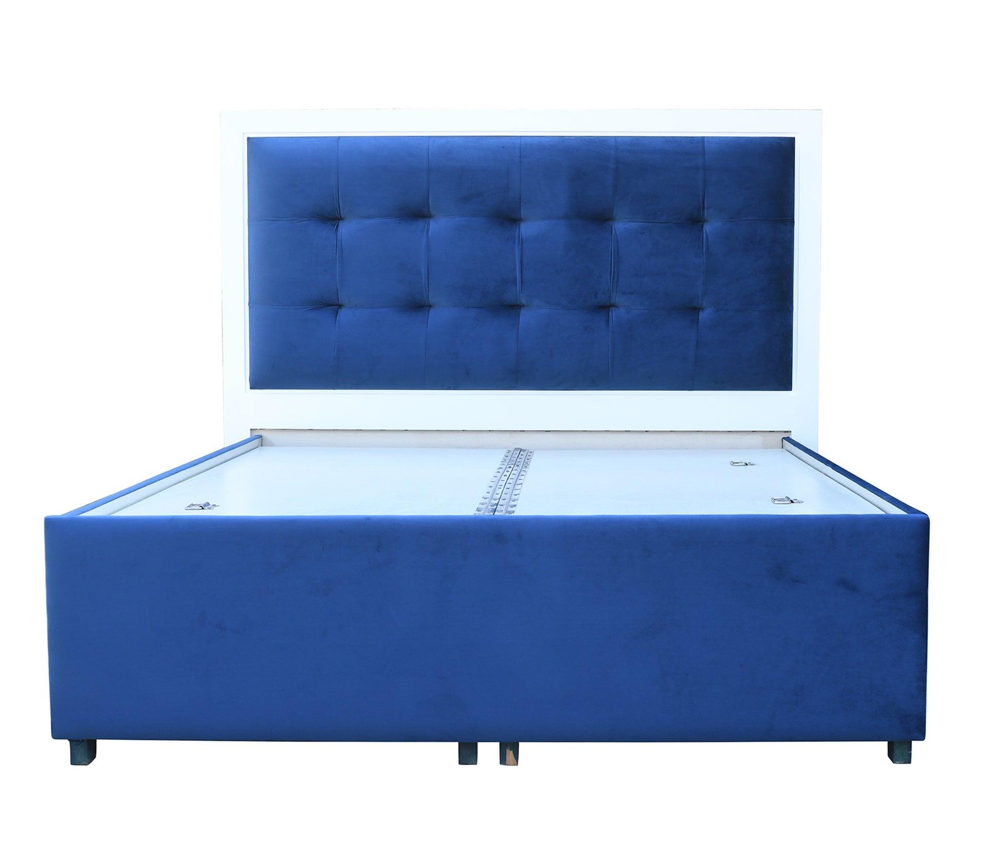 Mike Royal Blue Queen Bed With Storage - Furniture Castle