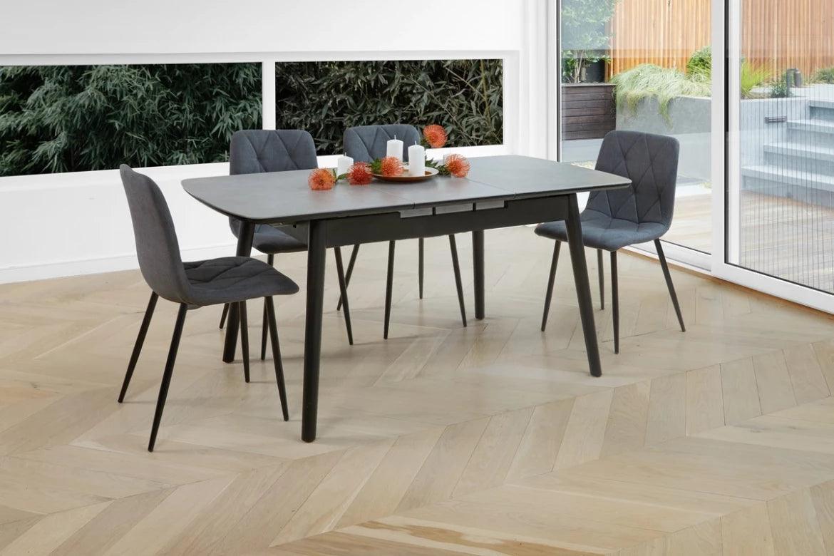 Milano Extension Dining Table Greystone Ceramic - Furniture Castle