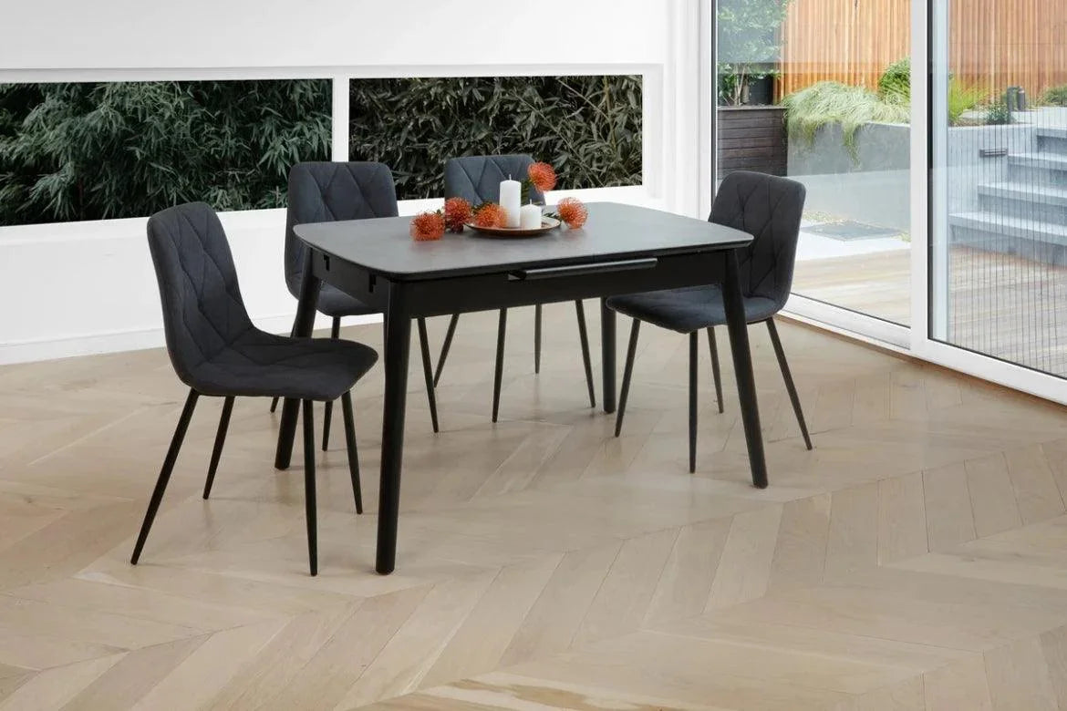 Milano Extension Dining Table Greystone Ceramic - Furniture Castle