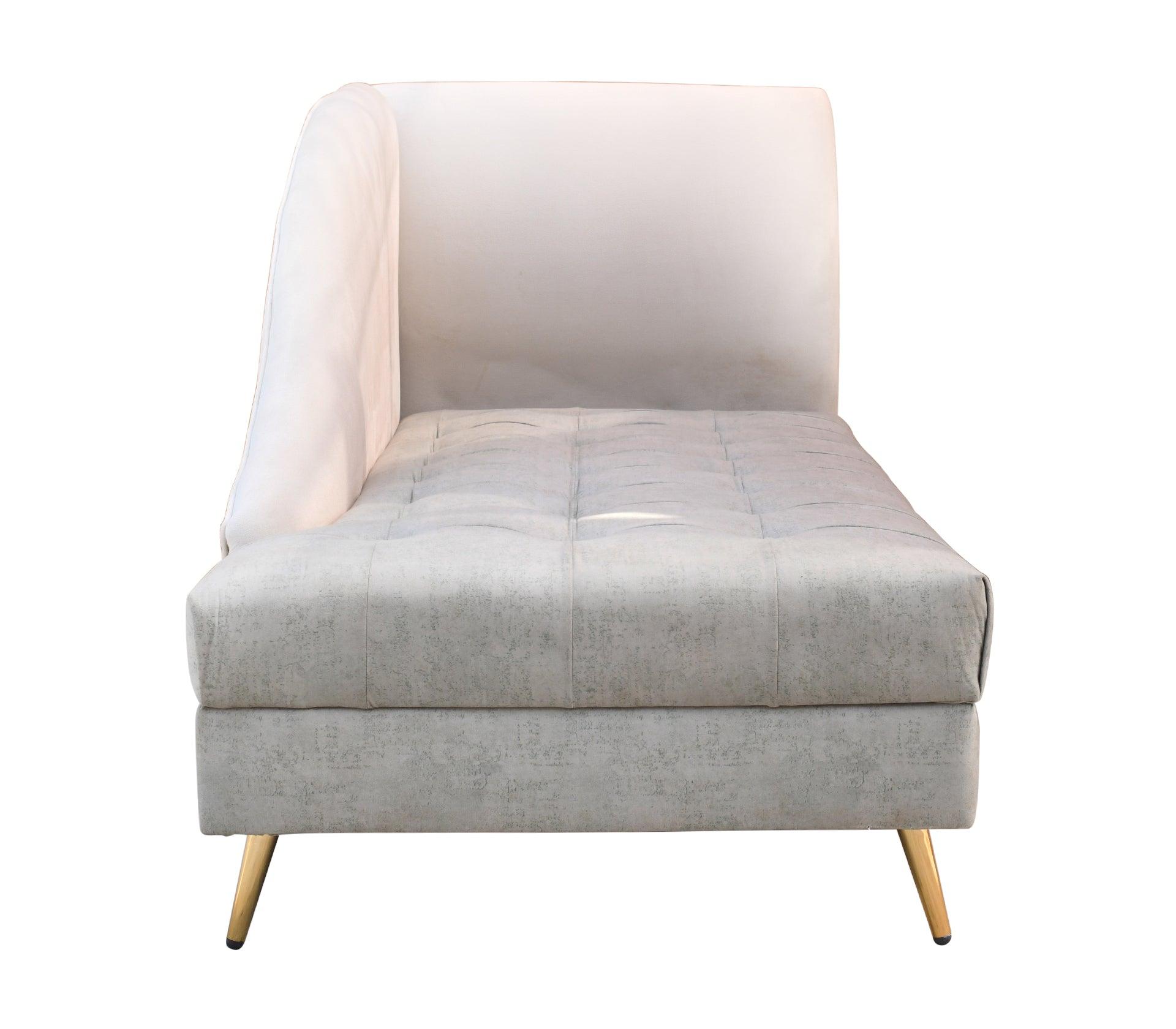 Milky Cream Sofa Chaise With Golden Legs - Furniture Castle