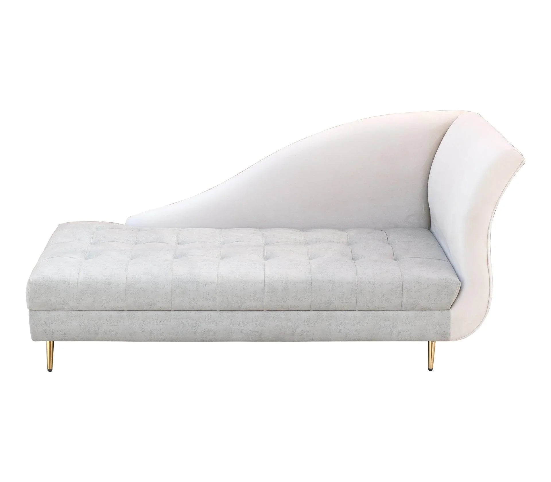Milky Cream Sofa Chaise With Golden Legs - Furniture Castle