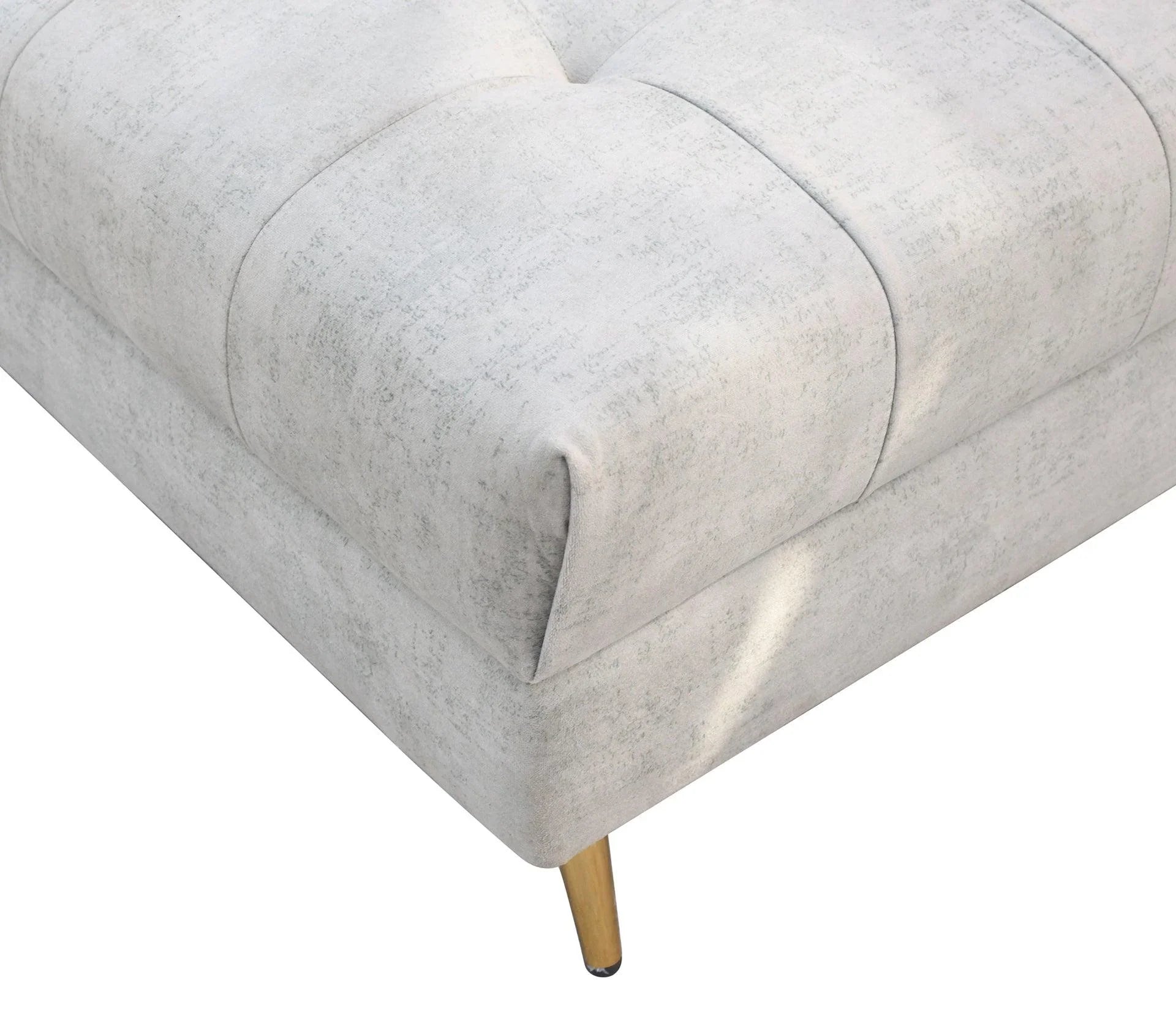 Milky Cream Sofa Chaise With Golden Legs - Furniture Castle