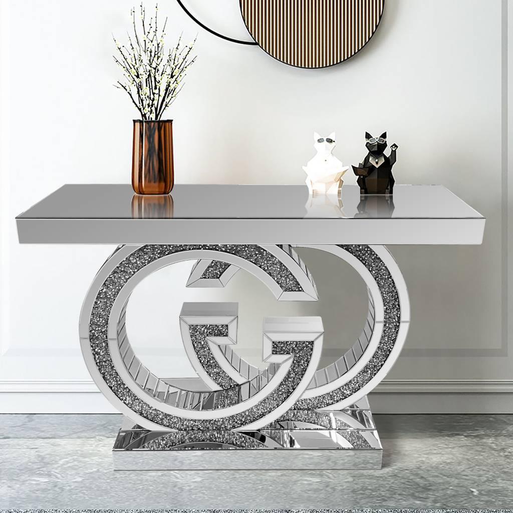Monte Console Table Glass 120x38x80cm - Furniture Castle