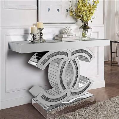 Monte Console Table Glass 120x38x80cm - Furniture Castle