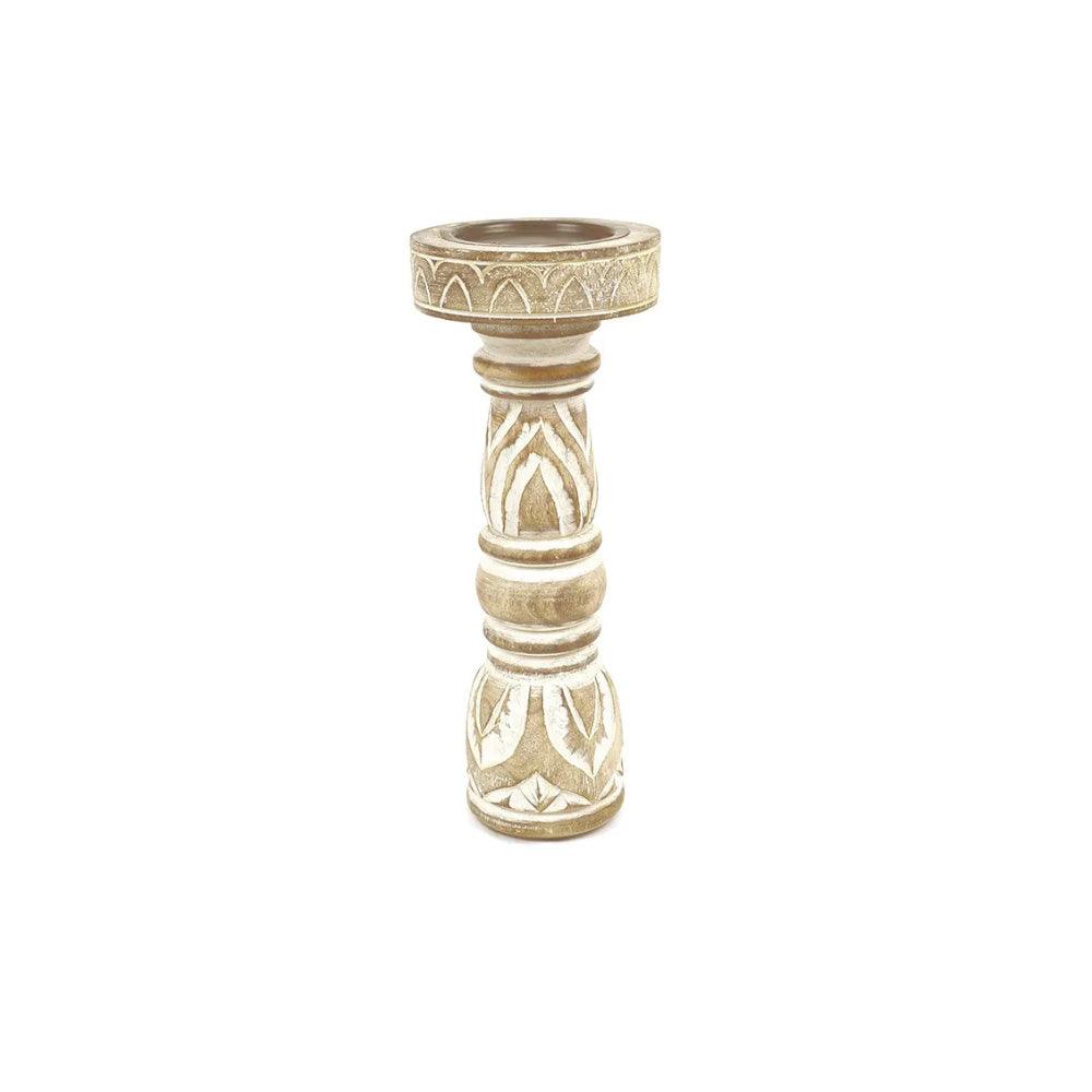Nyala Wood Candleholder 10x25cm - Furniture Castle