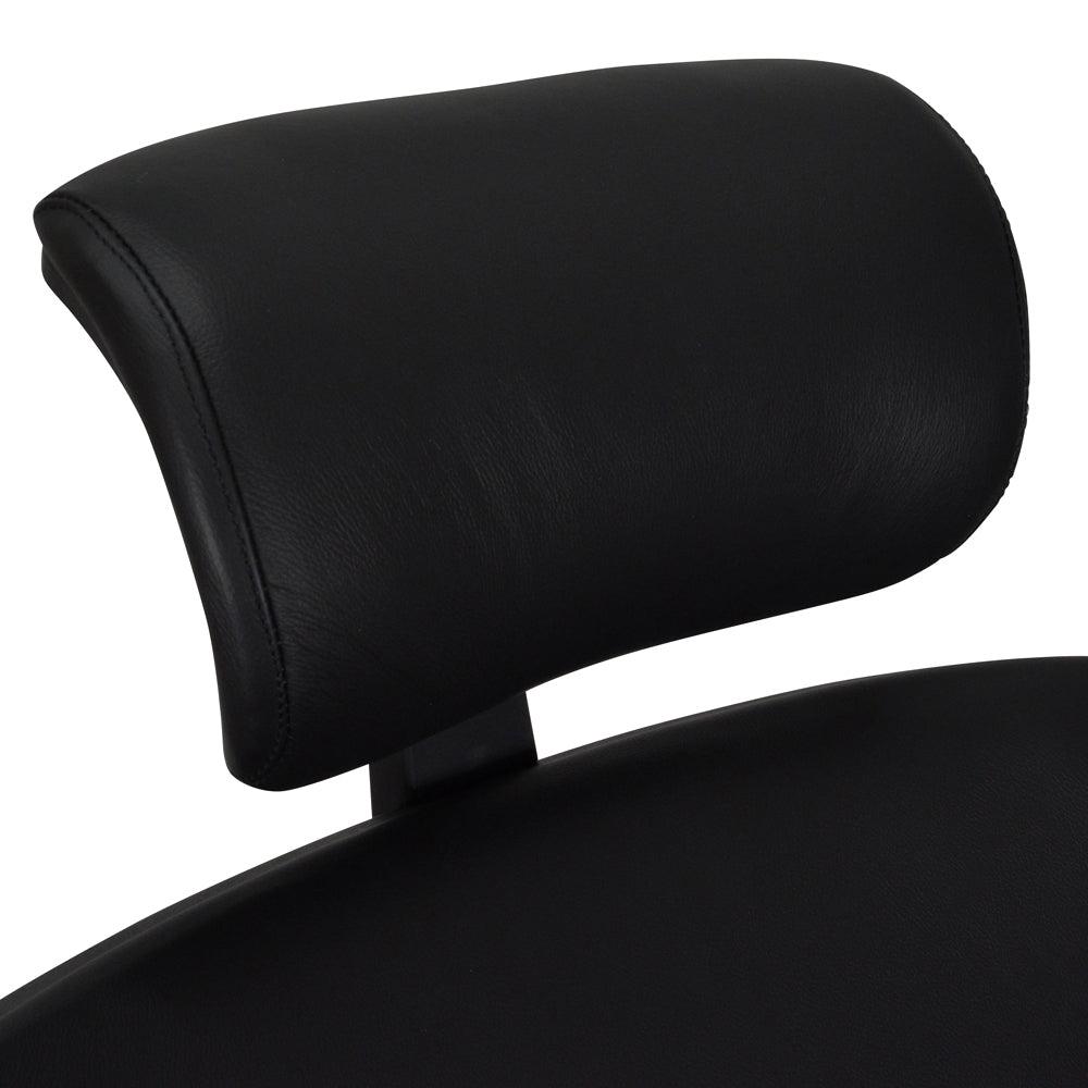 OC2151-UN-HD2155-UN Ergonomic Leather Office Chair With Head Rest - Black - Furniture Castle