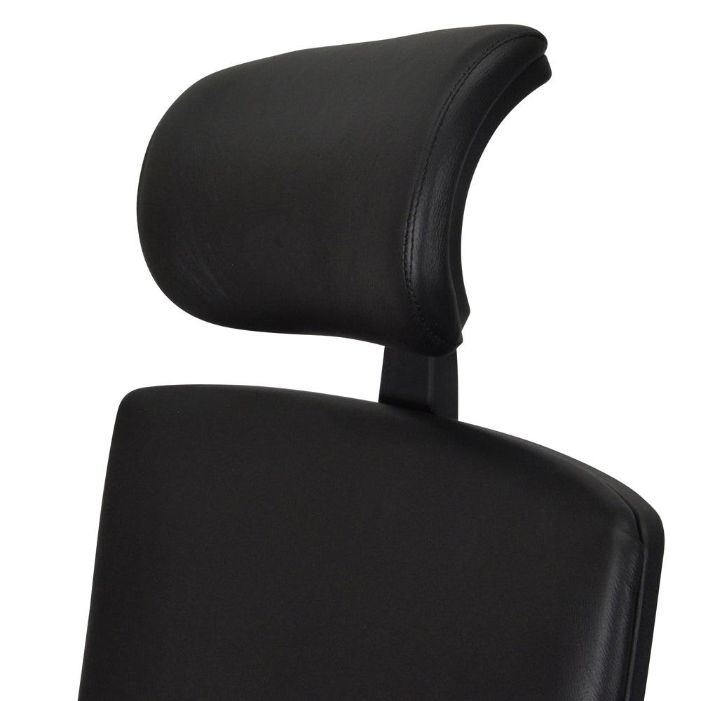 OC2151-UN-HD2155-UN Ergonomic Leather Office Chair With Head Rest - Black - Furniture Castle