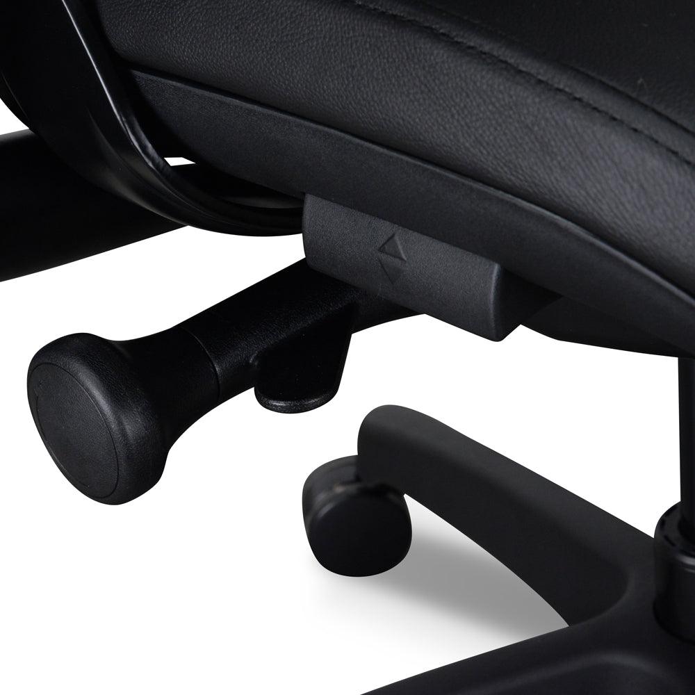 OC2151-UN-HD2155-UN Ergonomic Leather Office Chair With Head Rest - Black - Furniture Castle