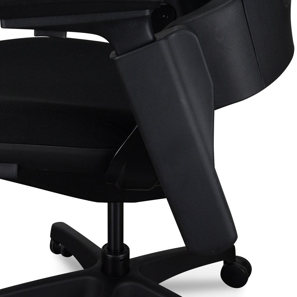OC2151-UN-HD2155-UN Ergonomic Leather Office Chair With Head Rest - Black - Furniture Castle