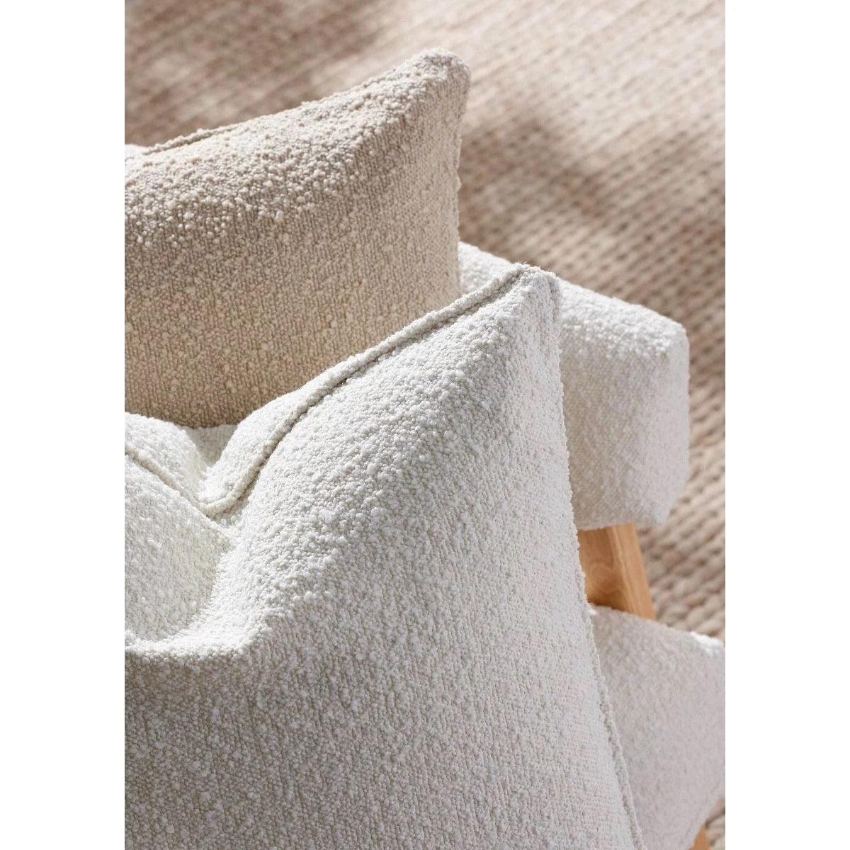 Olsen Arm Chair fabric and Timber White 68.5x64x75.5cm - Furniture Castle