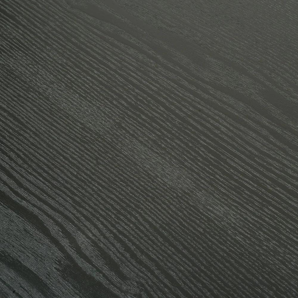 Oval 117.5cm Coffee Table - Black Ash Veneer - Black Legs - Furniture Castle