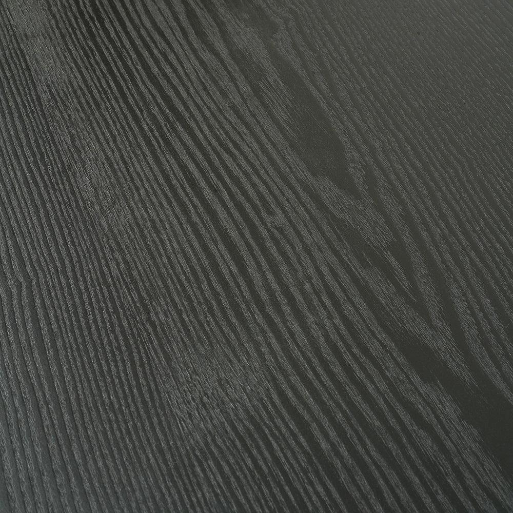 Oval 117.5cm Coffee Table - Black Ash Veneer - Black Legs - Furniture Castle