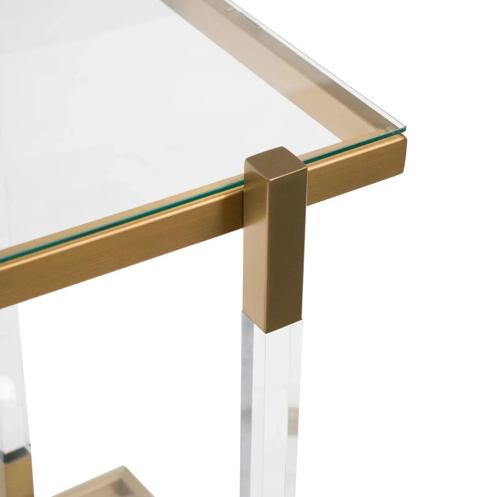 Parliament Glass Bar Cart - Brushed Gold - Furniture Castle