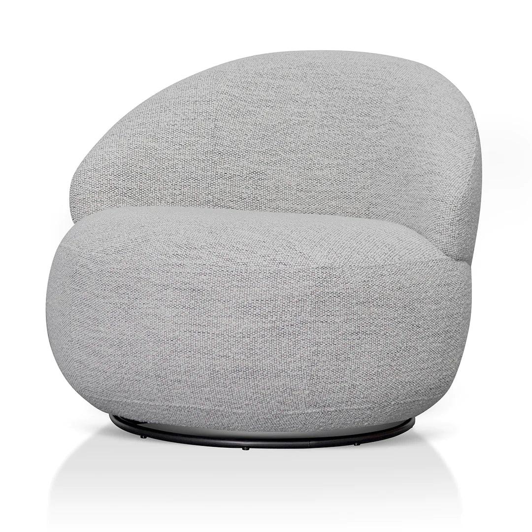 Polly Swivel Fabric Lounge Chair - Fog Grey - Furniture Castle