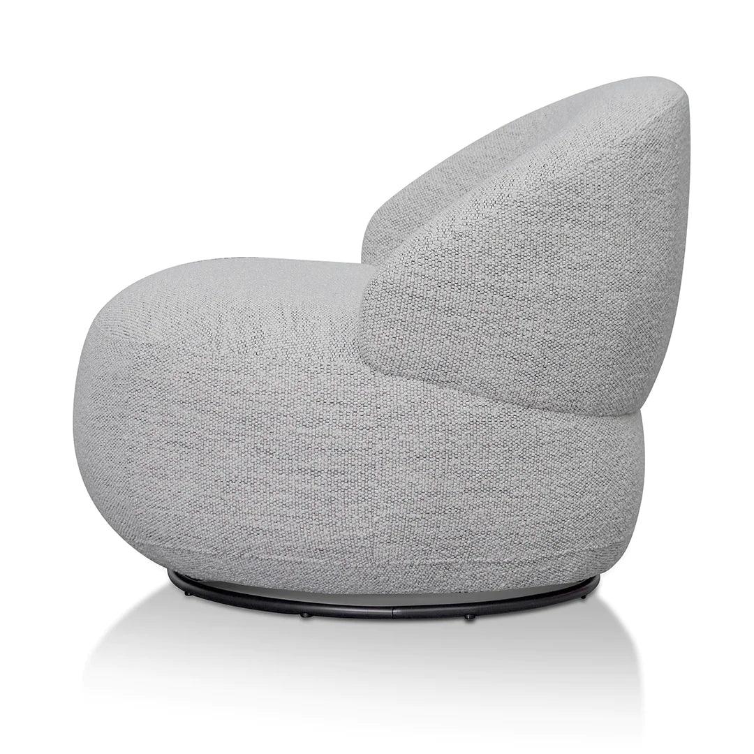 Polly Swivel Fabric Lounge Chair - Fog Grey - Furniture Castle