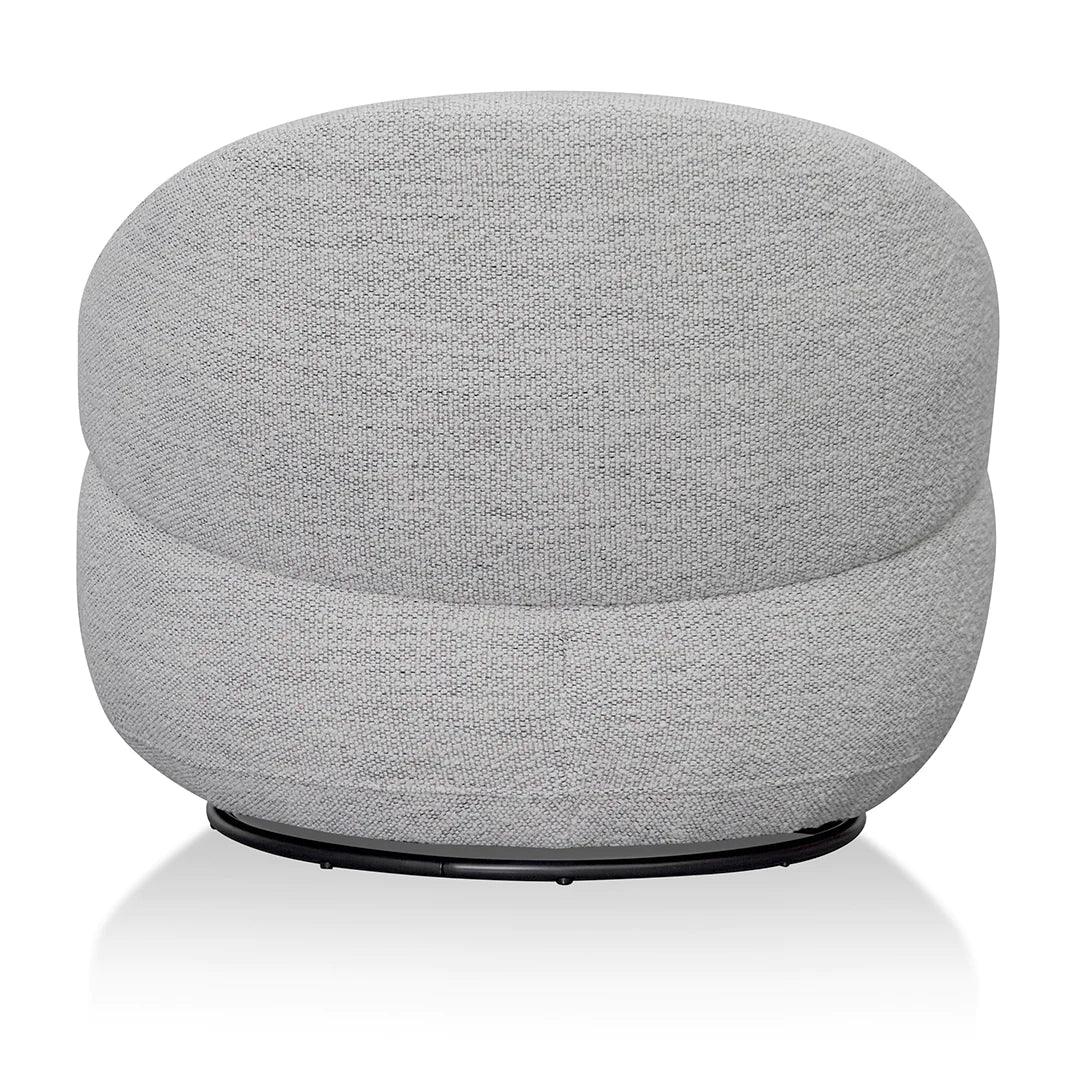 Polly Swivel Fabric Lounge Chair - Fog Grey - Furniture Castle