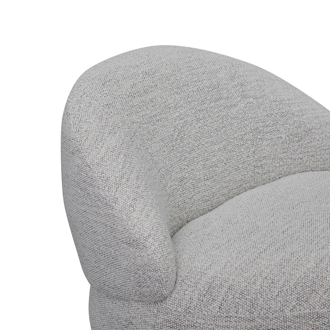 Polly Swivel Fabric Lounge Chair - Fog Grey - Furniture Castle