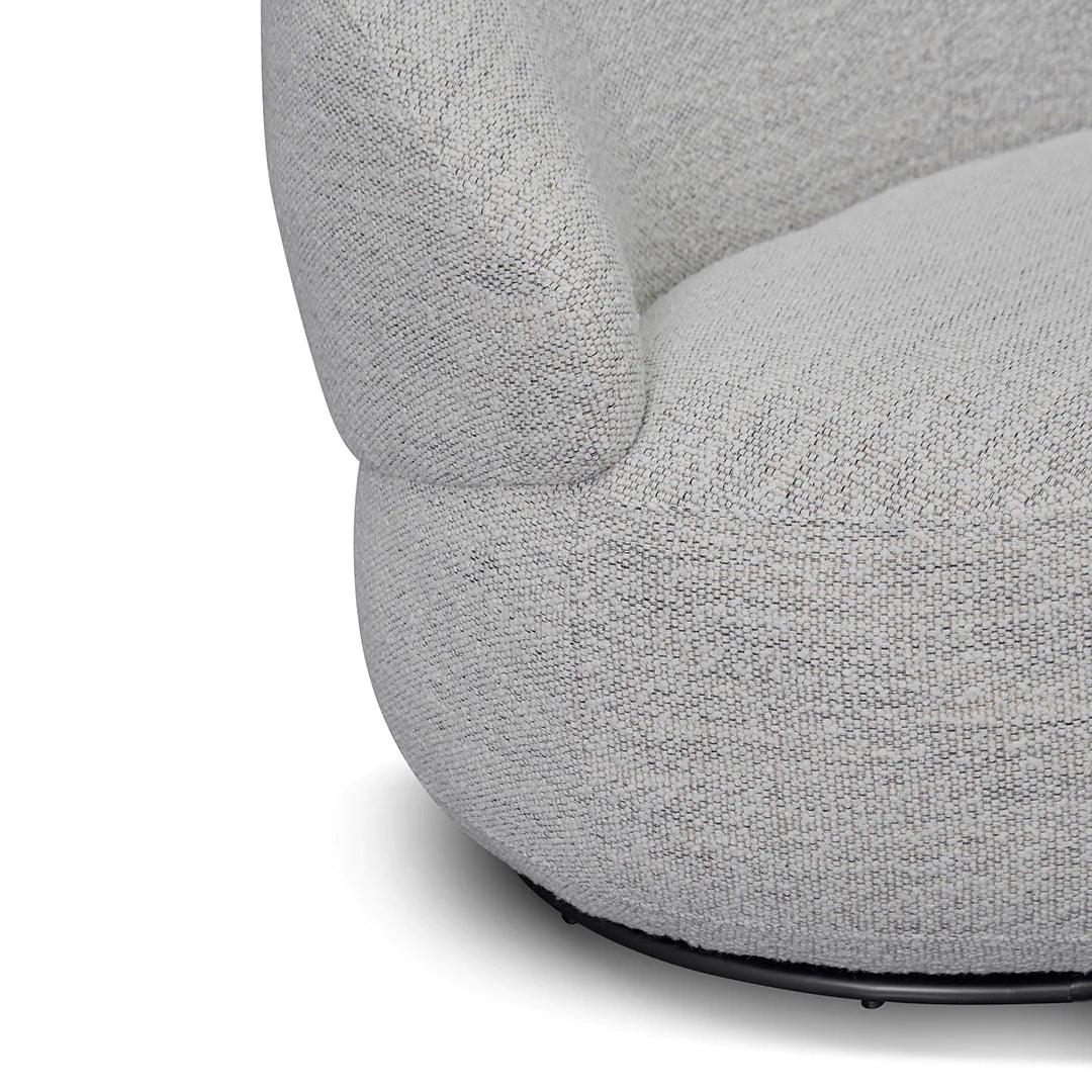 Polly Swivel Fabric Lounge Chair - Fog Grey - Furniture Castle