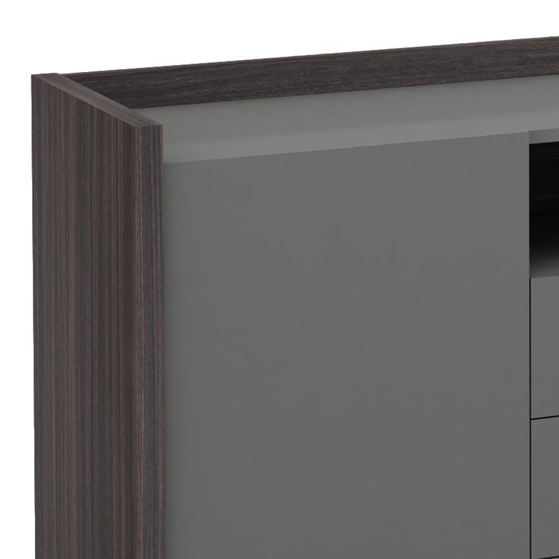 Raddix Credenza Cabinet 160cm - Iron Grey & Brown - Furniture Castle
